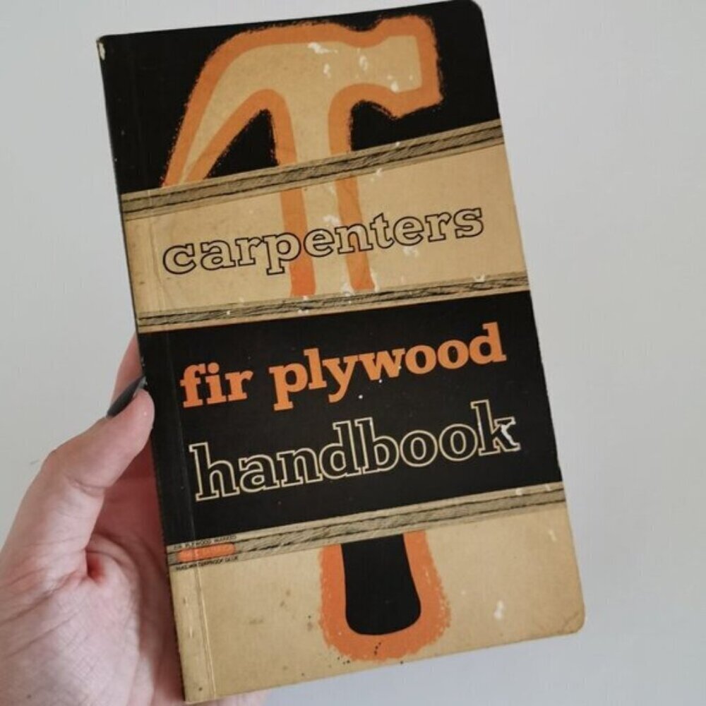 1950s Carpenter Fir Plywood Handbook COVER DAMAGE MidCentury Illustrated Vintage